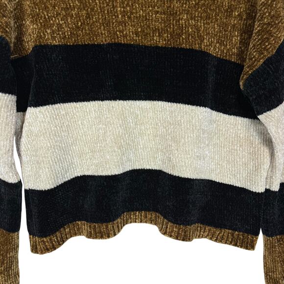 Volcom True To This Sweater Womens XS Multicolor Striped Chenille Long Sleeve - Picture 4 of 10